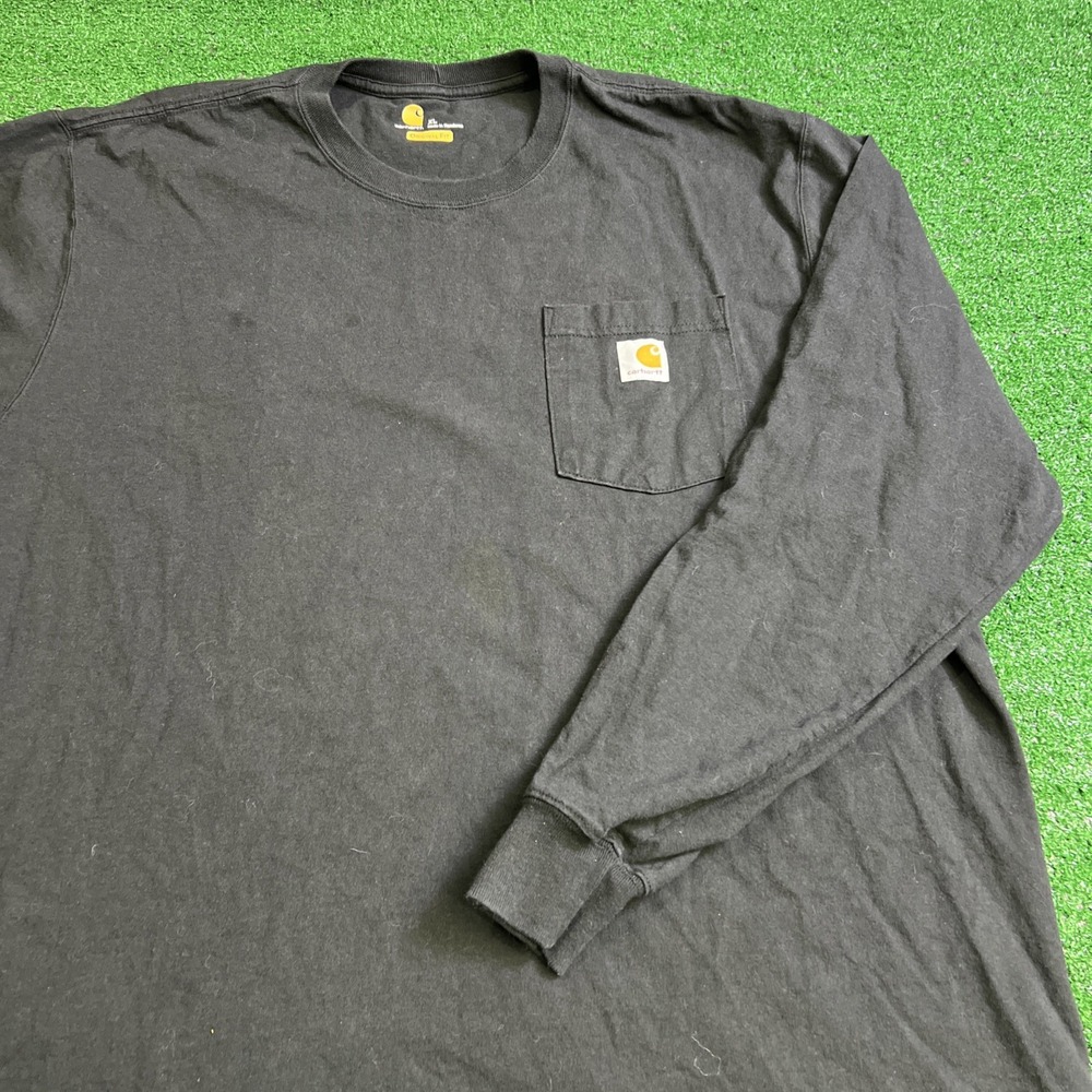 Carhartt Original Fit Long Sleeve Pocket T-Shirt Black Mens Size XL
